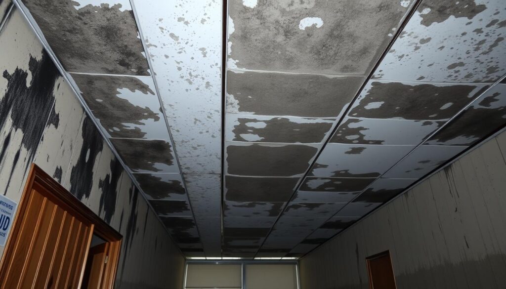 Mold infestation signs in commercial buildings