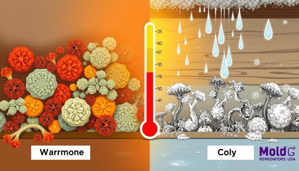 Temperature effects on mold growth