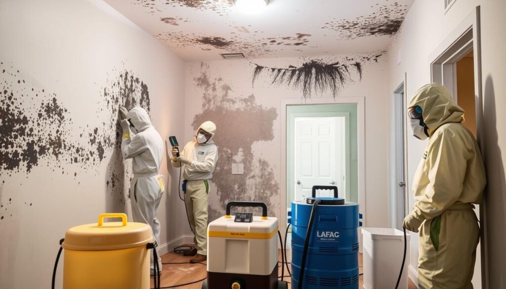 Mold mitigation services process